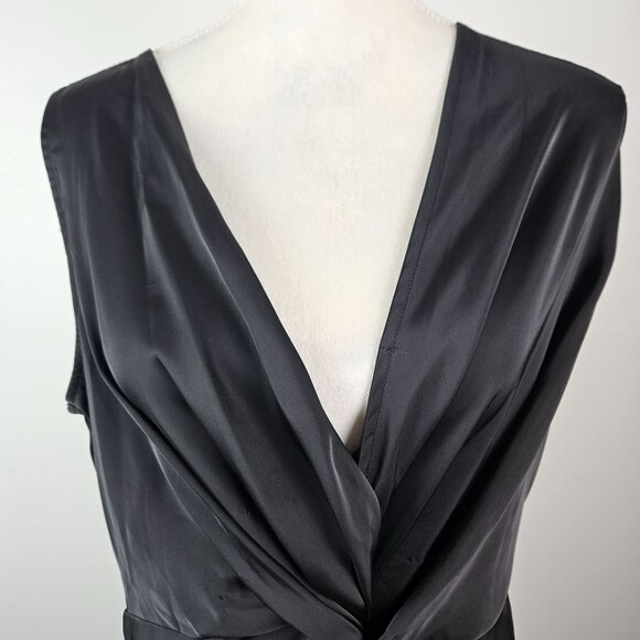 Pretty Garden Black Sleeveless V-Neck Twist Front Maxi Dress Size XL Party Sexy - Picture 5 of 10